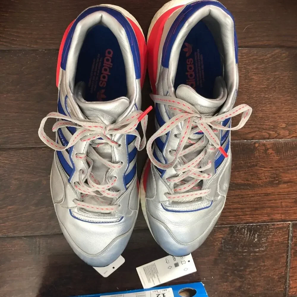 Adidas ZX 930 EQT Sneakers Shoes Metallic Silver Red Blue Run w/ Box Men 12 READ